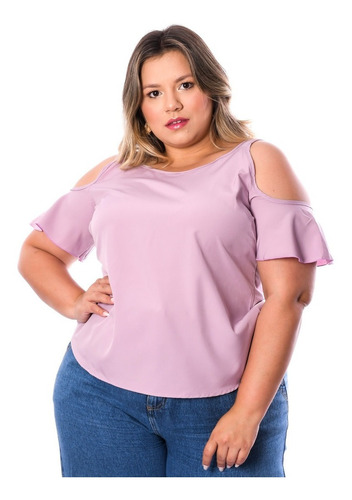 Blusa Ciganinha Lisa Plus Size Regata Alça Larga Kit 3 Peça 