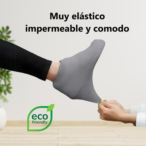 Cubre Calzado Zapato Impermeable Aislante Lluvia Gris