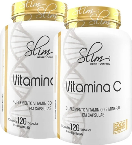 Kit 2x Vitamina C 120caps - Slim W. Control - Exclusivo!