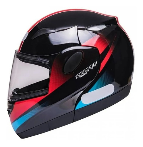 Capacete Taurus Zarref Robocop Neon Preto Vermelho Fosco