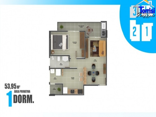 Imagem 3 de 13 de Apartamento Em Praia Grande, 01 Dormitório, Ocian, Ap03012 - Ap03012 - 70125803
