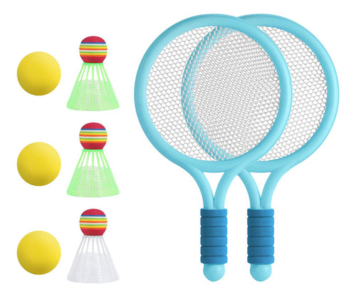 Raquetas De Tenis Para Niños, Juegos De Bádminton Azul