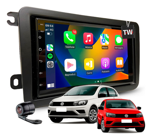 Multimídia Gol G7 G8 Confortiline 2018 À 2022 Carplay 7p Cor Volkswagen Gol Confortiline 2018