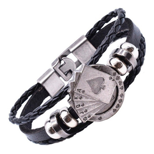 Pulsera De Cuero Vintage Unisex Poker