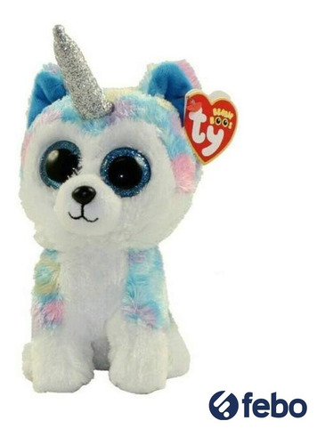 Peluche Beanie Boos Perro Siberiano Unicornio 15cm Febo