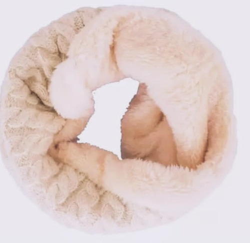 Cuello Sinfin Trenzas Reversible Con Piel, Entrego Ya Crudo Trenza Unico