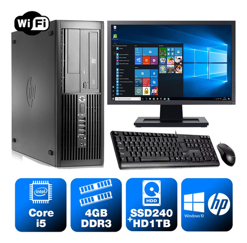 Imagem 1 de 5 de Hp Compaq Sff Escritório I5 2g 4gb Ssd240+1tb Mon19w Brinde
