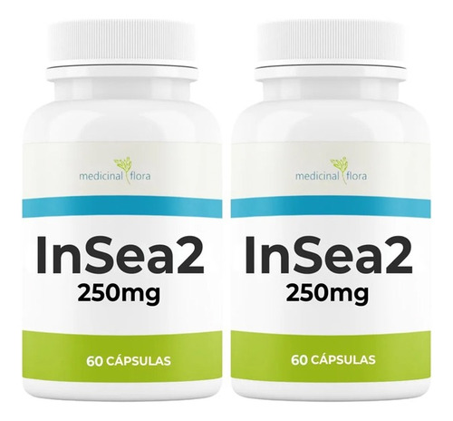 Kit 2 Potes Insea 2 250mg 60 Cáps Insea2 Zero Carboidra - Mf