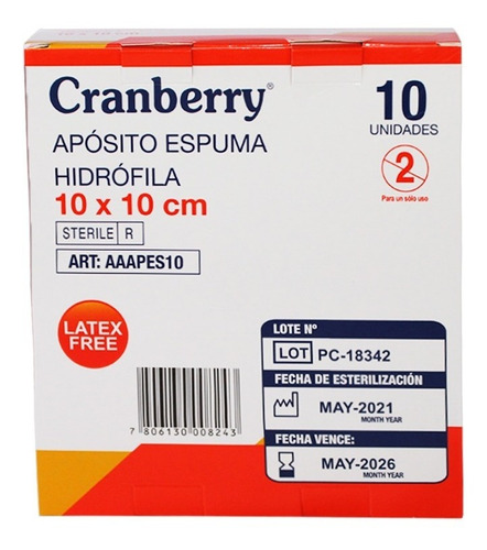 Imagen 5 de 5 de Apósito Espuma Hidrófila De 10x10 Cm - 1 Caja De 10 Unidades