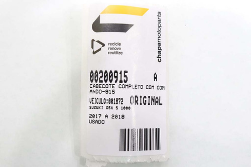 Cabeçote Completo Com Comando Suzuki Gsx S 1000 17-18 (915) (Usado)
