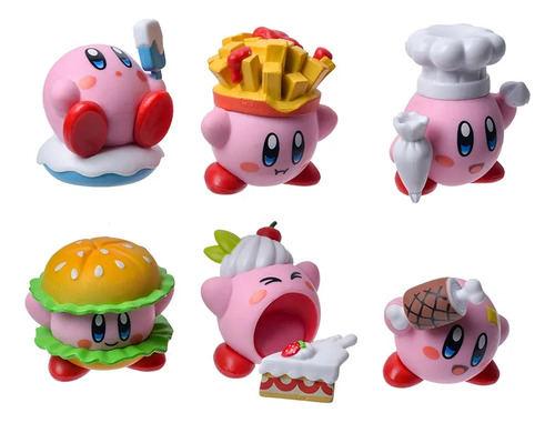 Kirby Figuras Nntendo Pastel Hamburgesa Papitas Helado 4.6cm