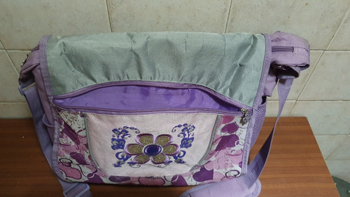 Bolso Morral Cartera Mujer Violeta Estampado S/ Us0 