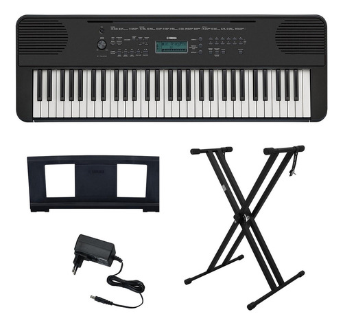 Teclado Arranjador 61 Teclas Psre360 Preto Com Suporte Em X 110v/220v