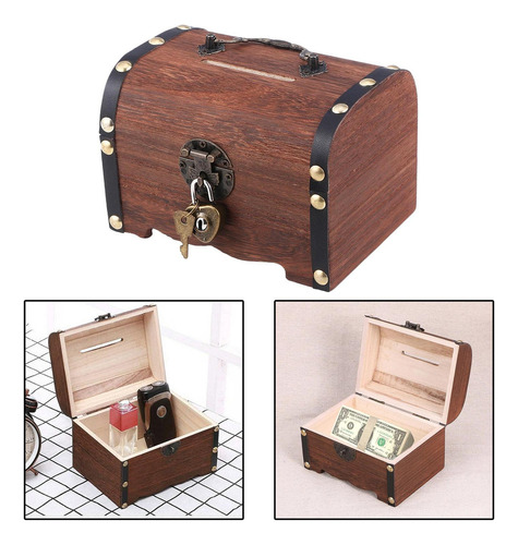 Caja De Almacenamiento De De Madera Con Cerradura, Memoria,a