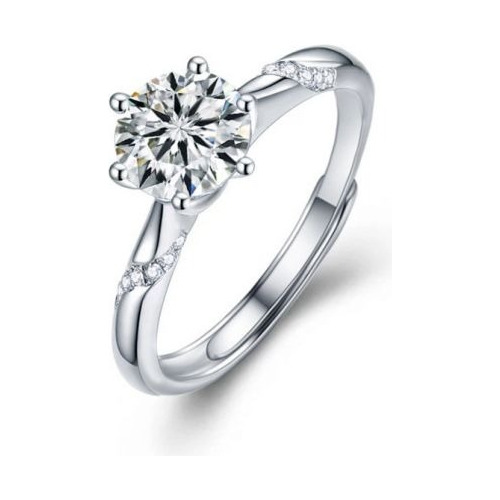 Moissanite Anillo De Regalo De Plata Esterlina Amor De Boda