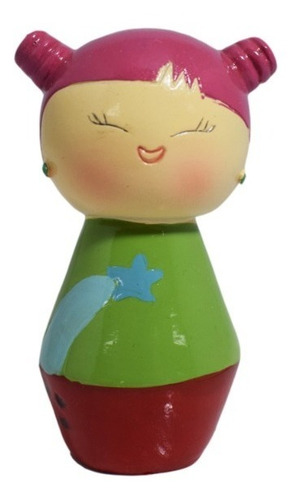 Kokeshi Muñeca Japonesa De Madera Verde 7,5cm Varios Modelos