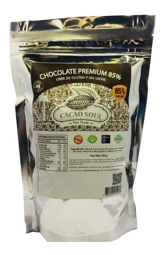 Imagen 1 de 1 de Chocolate Premium 85% Monedas Sin Gluten Sin Leche
