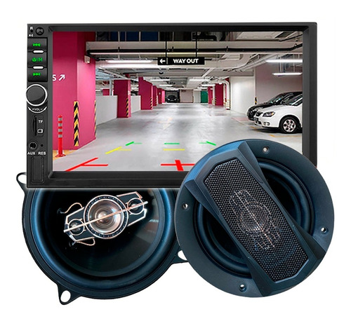 Imagen 2 de 5 de Combo Estéreo Pantalla Dvd 7880s + Parlantes 5 PuLG Premium