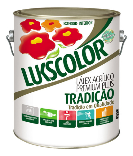 Tinta latex acrílica Lukscolor Tradição 3,6L cor cromio