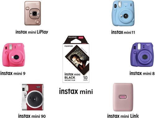 Imagen 5 de 5 de Fujifilm Cartucho Fuji Instax Mini Negro 10 Hojas