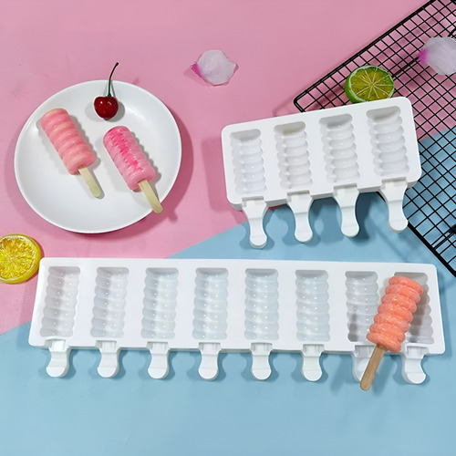 Molde Helado Silicona Molde Helados Moldes Paletas Espiral Color Blanco