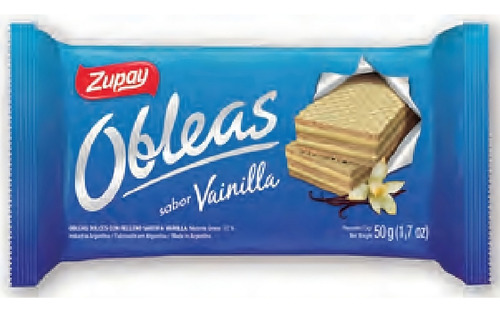 Obleas Zupay Obleas Zupay de vainilla sin sal 2800 g pack x 56