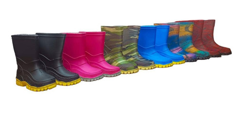 Botas Resistentes Cómodas Para Niñas Y Niños Material Pvc 