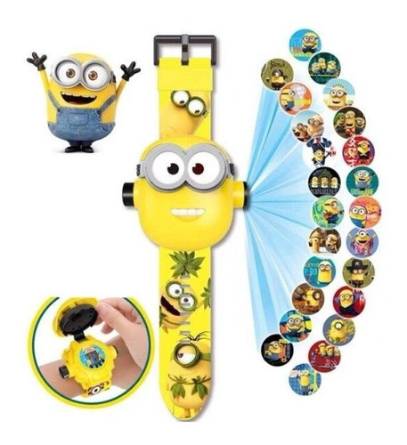 Reloj Proyector Infantil Digital Imágenes Personajes Minions