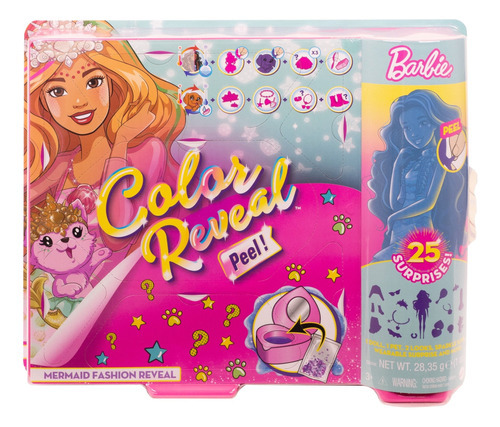 Muñeca Barbie Color Reveal Peel Con 25 Sorpresas Y Transform