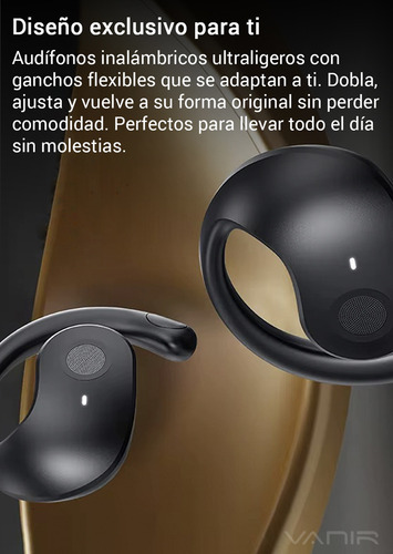 VANIR Audifonos Inalámbricos Bluetooth, Auriculares Gamer Deportivos, audifonos oido abierto, Oído Abierto, Batería Larga, top 10 mejores audífonos Compatibles Android iOS