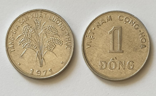 Monedas Mundiales : Vietnam Del Sur 1 Dong Año 1971