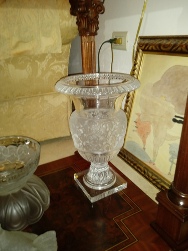 Jarron De Cristal Lalique Versalles Impecable 35 Cm. Alto (Usado)