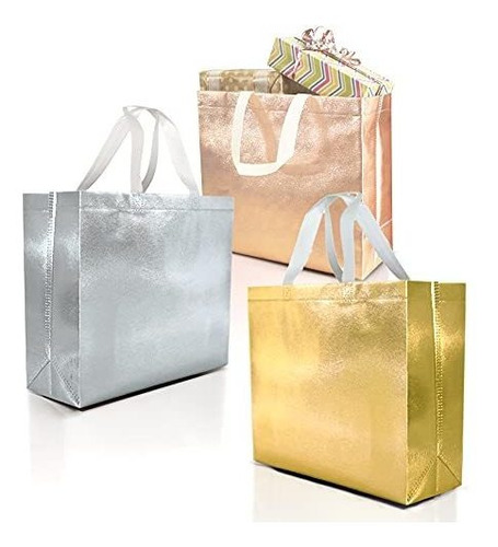 Bolsas De Regalo De Oro Nush Nush Tamaño Grande  R7mbg