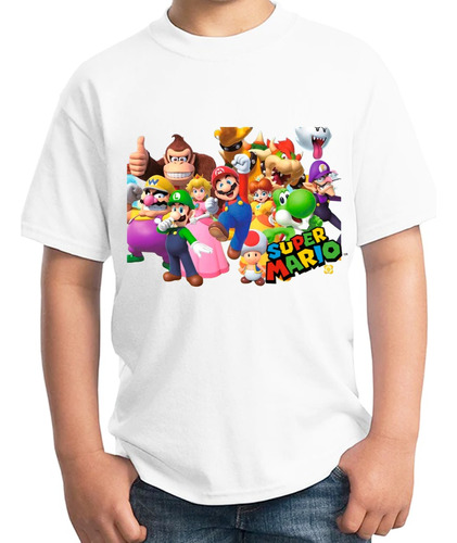 Playera Super Mario Bros Luigi Todos Infantil Unisex Nintend