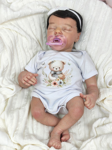 Bebe Reborn Menina Dormindo Kit Twin A Com Enxoval