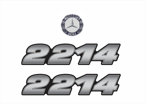 Kit Adesivos Resinados + Logo Para Mercedes Benz 2214 18237 Cor Prata