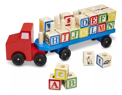 Camión De Madera Para Niños Bloques De Construcción Letras