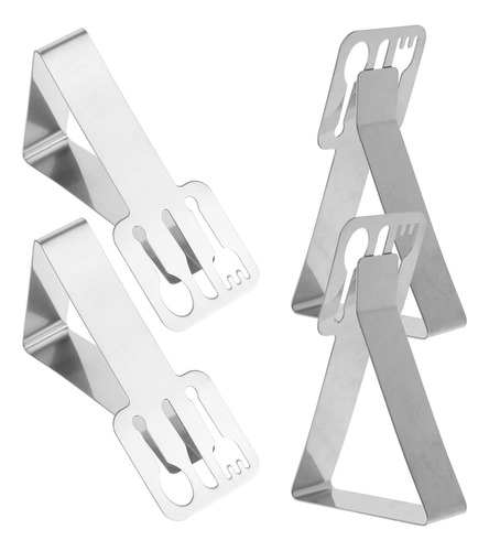 Manteles De Mesa De Picnic De Acero Inoxidable, 4 Piezas