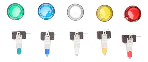 Pulsador Arcade Incorporado, Luz Led Game De 32 Mm, 5 Colore
