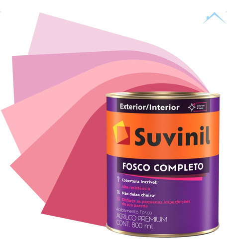 Tinta De Parede Suvinil Fosco Completo Tons Do Rosa 800ml