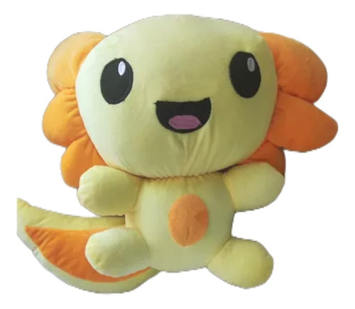 Ajolote Peluche Suave 30x30cms De Calidad Crema Naranja