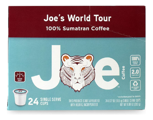 Joe Knows Coffee Single Serve (joe's World Tour, 100% Sumatr
