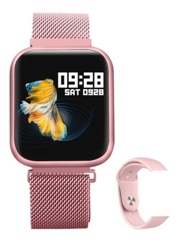 Relógio Smart Watch Oled Pro/ P70 C/ Duas Pulseiras-rose