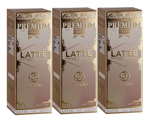 3 Cajas Café Latte Organo Gold Premium Gourmet Envío Gratis