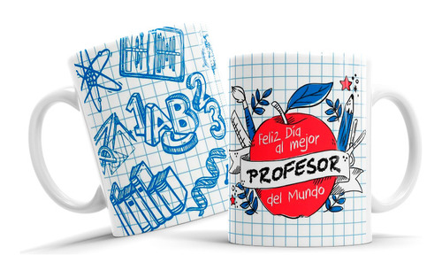 Taza De Ceramica, Feliz Dia Al Mejor Profesor, 11oz