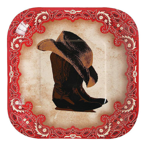 Platos De Postre Fun Express Western Cowboy Party (juego De 