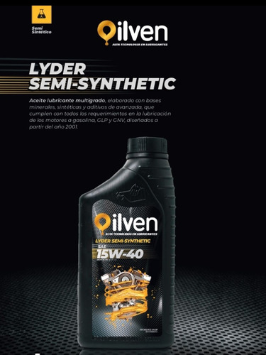 Lubricante 15w40 Semi Sintético Oilven.