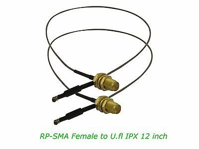 2 x 9dBi RP-SMA Dual Band 2.4GHz 5GHz+12in U.fl Cable Antenna for AC1000 F9K1113 