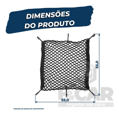 Rede Grande Aranha Moto Capacete 55x55 Cm