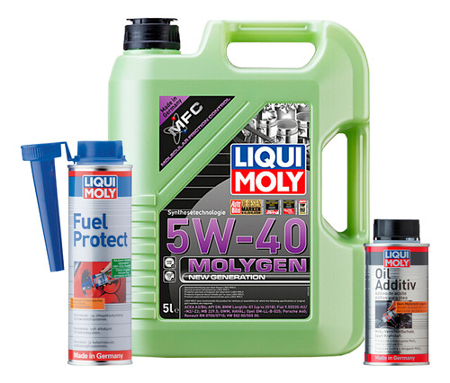 Set 3 Pzas Molygen 5w40 Oil Additiv Fuel Protect Liqui Moly